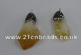 NGP4326 18*35mm - 20*40mm nuggets druzy citrine pendants