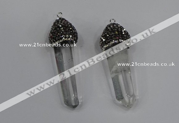 NGP4330 10*35mm - 12*45mm sticks white crystal pendants