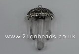 NGP4332 22*30mm - 25*35mm sticks white crystal pendants