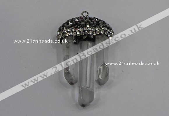 NGP4332 22*30mm - 25*35mm sticks white crystal pendants