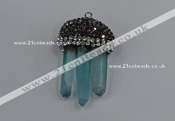 NGP4336 22*30mm - 25*35mm sticks white crystal pendants
