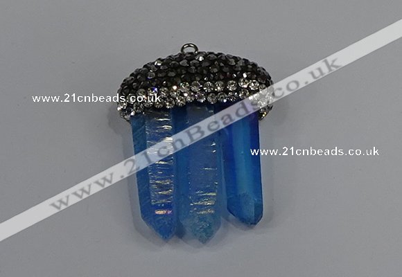 NGP4338 22*30mm - 25*35mm sticks white crystal pendants