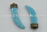 NGP4516 12*50mm - 12*55mm horn blue turquoise pendants wholesale