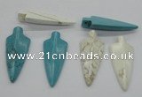 NGP4534 21*52mm - 22*55mm arrowhead turquoise pendants wholesale