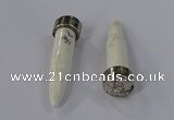 NGP4536 15*52mm bullet-shaped white howlite turquoise pendants