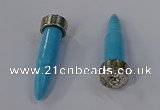 NGP4540 15*52mm bullet-shaped white howlite turquoise pendants