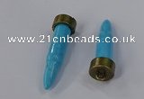 NGP4541 15*52mm bullet-shaped white howlite turquoise pendants