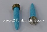 NGP4542 15*52mm bullet-shaped white howlite turquoise pendants