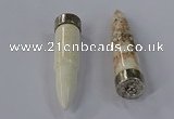 NGP4544 15*62mm bullet-shaped white howlite turquoise pendants