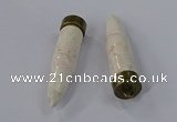 NGP4545 15*62mm bullet-shaped white howlite turquoise pendants