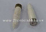 NGP4546 15*56mm bullet-shaped white howlite turquoise pendants