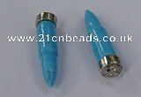 NGP4548 15*62mm bullet-shaped white howlite turquoise pendants