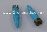 NGP4550 15*56mm bullet-shaped white howlite turquoise pendants