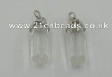 NGP5001 8*30mm sticks white crystal gemstone pendants wholesale