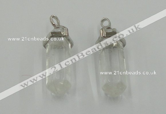 NGP5001 8*30mm sticks white crystal gemstone pendants wholesale