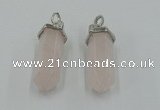 NGP5002 8*30mm sticks rose quartz gemstone pendants wholesale