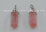 NGP5003 8*30mm sticks cherry quartz gemstone pendants wholesale