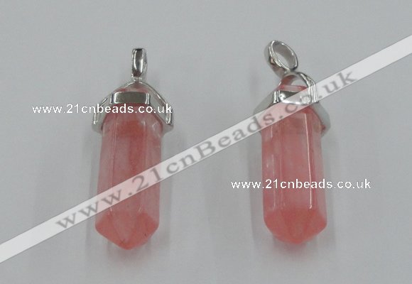 NGP5003 8*30mm sticks cherry quartz gemstone pendants wholesale