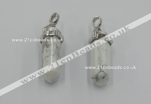 NGP5005 8*30mm sticks white howlite gemstone pendants wholesale