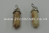 NGP5010 8*30mm sticks picture jasper pendants wholesale
