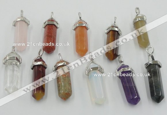 NGP5022 8*30mm sticks mixed gemstone pendants wholesale