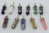 NGP5023 8*30mm sticks mixed gemstone pendants wholesale