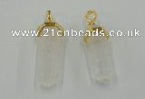 NGP5026 8*30mm sticks white crystal gemstone pendants wholesale