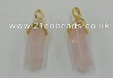 NGP5027 8*30mm sticks rose quartz gemstone pendants wholesale