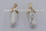 NGP5030 8*30mm sticks white howlite gemstone pendants wholesale