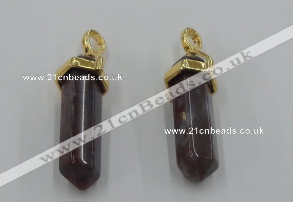 NGP5037 8*30mm sticks Indian agate gemstone pendants wholesale