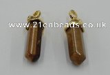 NGP5041 8*30mm sticks yellow tiger eye pendants wholesale