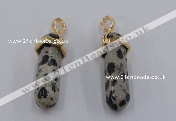 NGP5045 8*30mm sticks dalmatian gemstone pendants wholesale