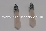 NGP5405 10*65mm sticks rose quartz gemstone pendants wholesale
