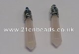 NGP5405 10*65mm sticks rose quartz gemstone pendants wholesale