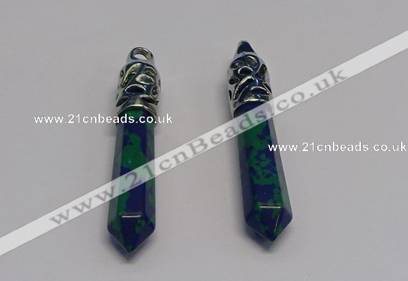 NGP5406 10*65mm sticks synthetic lapis lazuli pendants wholesale