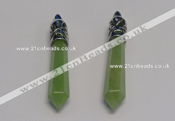 NGP5415 10*65mm sticks green aventurine pendants wholesale