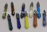 NGP5433 10*65mm sticks mixed gemstone pendants wholesale