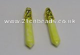 NGP5444 10*65mm sticks lemon jade gemstone pendants wholesale