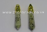 NGP5445 10*65mm sticks kiwi jasper pendants wholesale