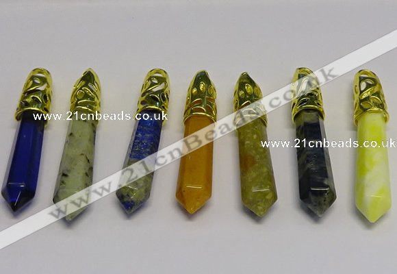 NGP5448 10*65mm sticks mixed gemstone pendants wholesale