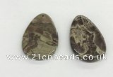 NGP5502 35*55mm flat teardrop rainforest agate pendants wholesale