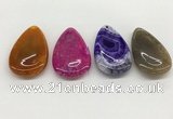 NGP5517 30*50mm flat teardrop agate gemstone pendants