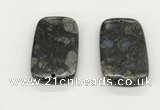 NGP5530 35*55mm rectangle grey opal gemstone pendants