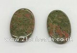 NGP5532 35*55mm oval unakite gemstone pendants wholesale