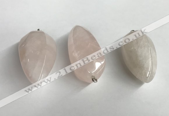 NGP5566 18*40mm - 23*58mm teardrop rose quartz pendants