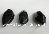 NGP5573 18*40mm - 23*58mm teardrop black agate pendants