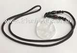 NGP5590 White crystal freeform pendant with nylon cord necklace