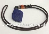 NGP5626 Lapis lazuli marquise pendant with nylon cord necklace