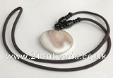 NGP5636 Shell flat teardrop pendant with nylon cord necklace