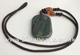 NGP5701 Agate oval pendant with nylon cord necklace